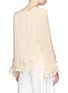 Back View - Click To Enlarge - CHLOÉ - Pleated georgette flare sleeve top