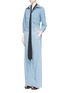Figure View - Click To Enlarge - CHLOÉ - Washed denim wide leg jeans