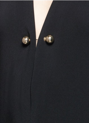 Detail View - Click To Enlarge - STELLA MCCARTNEY - Brass brooch wide flare leg crepe jumpsuit
