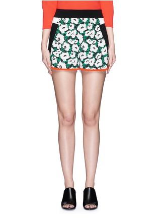 Main View - Click To Enlarge - STELLA MCCARTNEY - 'Kristelle' poppy print colourblock shorts