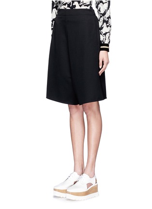 Front View - Click To Enlarge - STELLA MCCARTNEY - Dropped crotch wool shorts