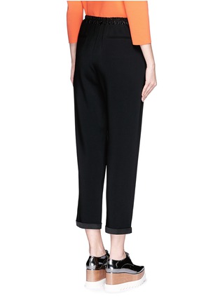 Back View - Click To Enlarge - STELLA MCCARTNEY - Dropped crotch satin trim cropped pants
