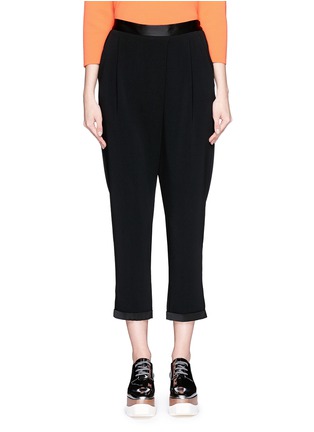 Main View - Click To Enlarge - STELLA MCCARTNEY - Dropped crotch satin trim cropped pants