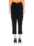Main View - Click To Enlarge - STELLA MCCARTNEY - Dropped crotch satin trim cropped pants