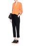 Figure View - Click To Enlarge - STELLA MCCARTNEY - Dropped crotch satin trim cropped pants