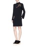 Figure View - Click To Enlarge - STELLA MCCARTNEY - Beaded embellishment high neck cady dress