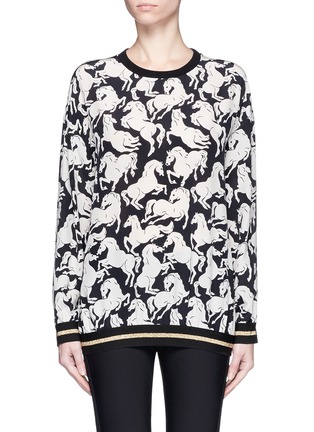 Main View - Click To Enlarge - STELLA MCCARTNEY - 'Ines' running horses print silk pullover
