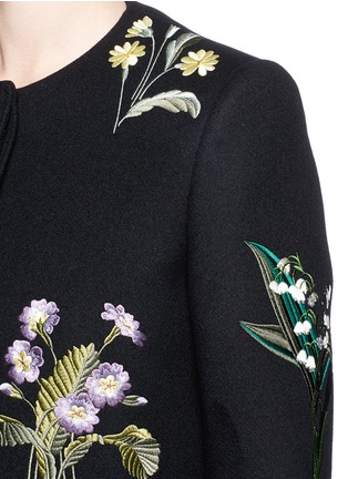 Detail View - Click To Enlarge - STELLA MCCARTNEY - 'Nadia' floral embroidery felted wool blend coat
