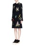 Front View - Click To Enlarge - STELLA MCCARTNEY - 'Nadia' floral embroidery felted wool blend coat