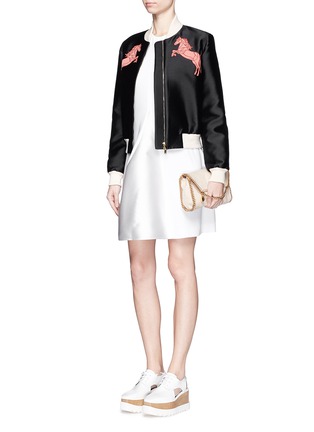 Figure View - Click To Enlarge - STELLA MCCARTNEY - 'Elgin' horse embroidery cotton-silk bomber jacket