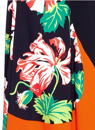 Detail View - Click To Enlarge - STELLA MCCARTNEY - Poppy print colourblock cady dress
