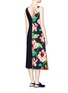 Back View - Click To Enlarge - STELLA MCCARTNEY - Poppy print colourblock cady dress