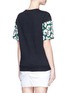 Back View - Click To Enlarge - STELLA MCCARTNEY - Poppy print panel floral embroidery cotton sweatshirt