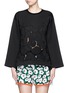 Main View - Click To Enlarge - STELLA MCCARTNEY - Floral embroidery cutwork scuba jersey sweatshirt