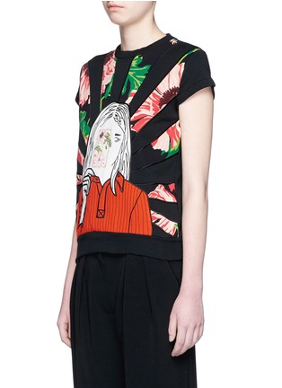 Front View - Click To Enlarge - STELLA MCCARTNEY - Poppy girl print French terry sweatshirt