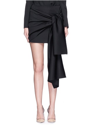 Main View - Click To Enlarge - STELLA MCCARTNEY - 'Peggy' sash tie tuxedo wool mini skirt