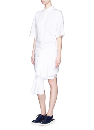 Figure View - Click To Enlarge - STELLA MCCARTNEY - Wrap waist cotton poplin shirt dress