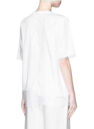 Back View - Click To Enlarge - STELLA MCCARTNEY - Broderie anglaise trim poplin top