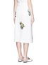 Back View - Click To Enlarge - STELLA MCCARTNEY - ''Kyle' flower embroidery dropped crotch culottes