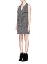 Front View - Click To Enlarge - SAINT LAURENT - Ruffle front crystal silk mini dress