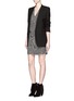 Figure View - Click To Enlarge - SAINT LAURENT - Ruffle front crystal silk mini dress