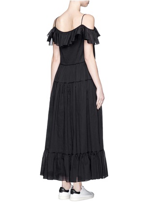 Back View - Click To Enlarge - SAINT LAURENT - Ruffle tier organza maxi dress