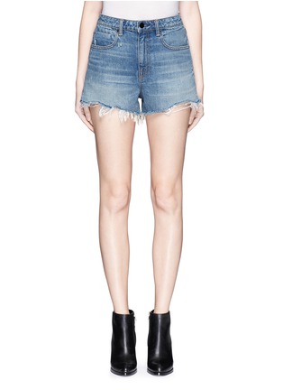 Detail View - Click To Enlarge - T BY ALEXANDER WANG - 'Bite' frayed cuff denim shorts