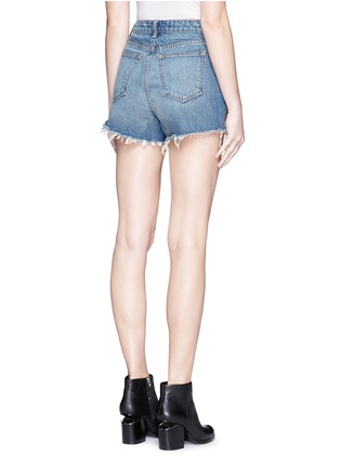 Back View - Click To Enlarge - T BY ALEXANDER WANG - 'Bite' frayed cuff denim shorts