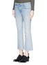 Front View - Click To Enlarge - T BY ALEXANDER WANG - 'Trap' cropped boot leg jeans