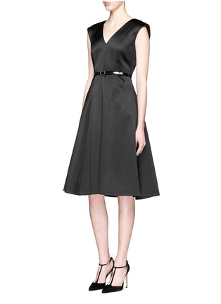 JASON WU - Asymmetric flounce silk-cotton satin dress - on SALE | Black ...