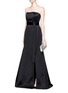 Figure View - Click To Enlarge - JASON WU - Silk-cotton sateen belted strapless gown