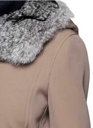 Detail View - Click To Enlarge - JASON WU - Rabbit fur collar virgin wool twill coat