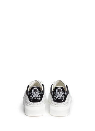 Back View - Click To Enlarge - ALEXANDER MCQUEEN - 'Larry' perforated star chunky outsole leather sneakers