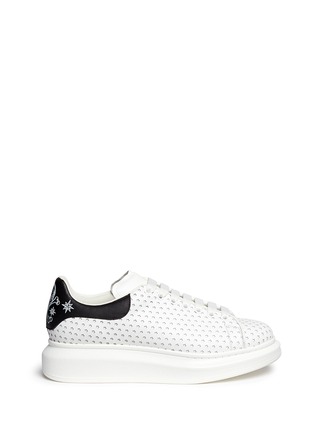 Main View - Click To Enlarge - ALEXANDER MCQUEEN - 'Larry' perforated star chunky outsole leather sneakers