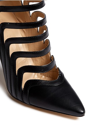 Detail View - Click To Enlarge - CHELSEA PARIS - 'Adile' caged cutout leather ankle boots
