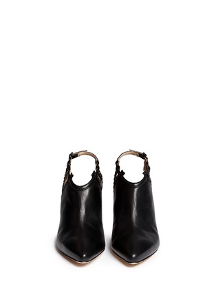 Figure View - Click To Enlarge - CHELSEA PARIS - 'Rika' stud cut-out open heel leather booties