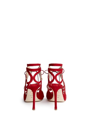 Back View - Click To Enlarge - CHELSEA PARIS - 'Ada' suede caged sandal booties