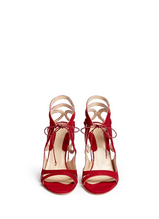 Figure View - Click To Enlarge - CHELSEA PARIS - 'Ada' suede caged sandal booties