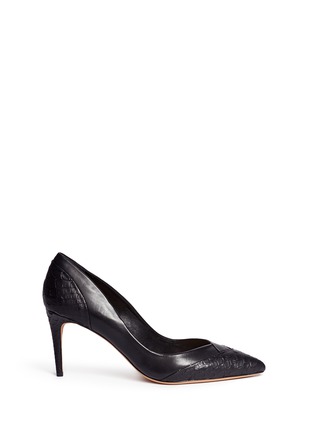 Main View - Click To Enlarge - ALEXANDRE BIRMAN - 'Billy' panelled python leather pumps