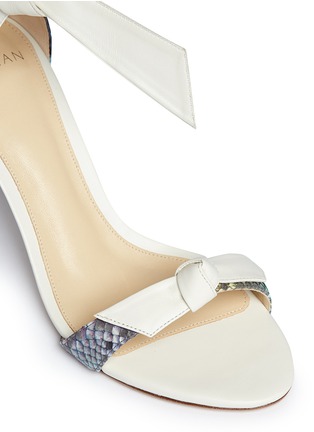 Detail View - Click To Enlarge - ALEXANDRE BIRMAN - 'Patty' bow band python leather sandals
