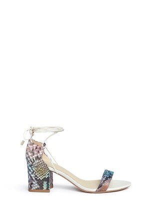 Main View - Click To Enlarge - ALEXANDRE BIRMAN - 'Lovely' python leather block heel sandals