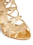 Detail View - Click To Enlarge - ALEXANDRE BIRMAN - 'Nim' metallic python leather caged sandals