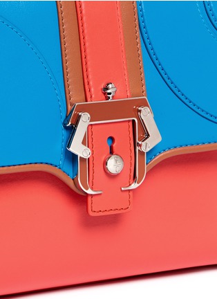 Detail View - Click To Enlarge - PAULA CADEMARTORI - 'Petite Faye' lizard embossed leather colourblock satchel