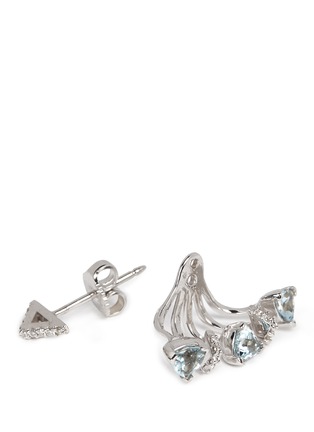 Detail View - Click To Enlarge - PHYNE BY PAIGE NOVICK - 'Marta' 18k gold diamond pavé aquamarine single earring