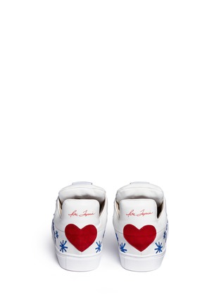 Back View - Click To Enlarge - ISA TAPIA - 'Miro' star embroidery suede trim sneakers