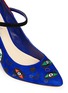 Detail View - Click To Enlarge - ISA TAPIA - 'Barcelona' eye embroidery suede Mary Jane pumps