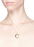 Detail View - Click To Enlarge - ANTIQUE LOCKETS - Rough diamond white quartz 14k gold antique heart locket necklace