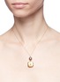 Detail View - Click To Enlarge - ANTIQUE LOCKETS - Ruby Tahitian pearl 14k gold antique square locket necklace