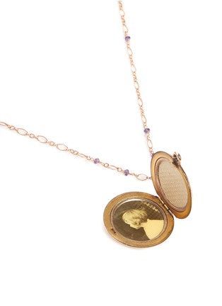 Detail View - Click To Enlarge - ANTIQUE LOCKETS - Iolite 14k gold chain round antique locket necklace