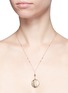 Detail View - Click To Enlarge - ANTIQUE LOCKETS - Tourmaline 14k gold chain round antique locket necklace